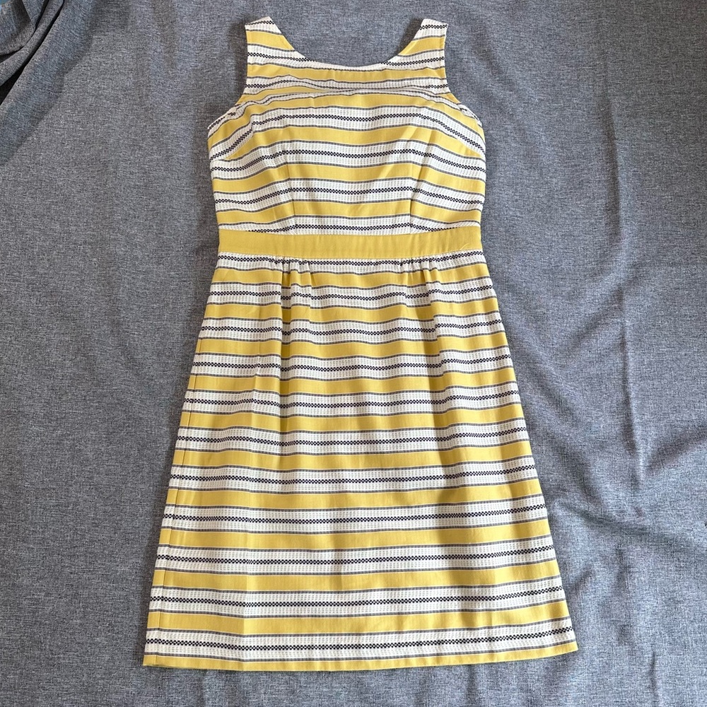 Boden yellow stripe Grace sheath dress NWOT